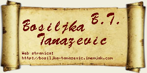 Bosiljka Tanazević vizit kartica